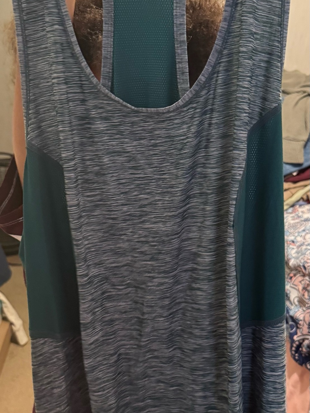 Xersion Teal and Heathered Blue Racerback Tank
